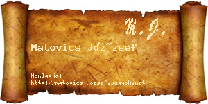 Matovics József névjegykártya